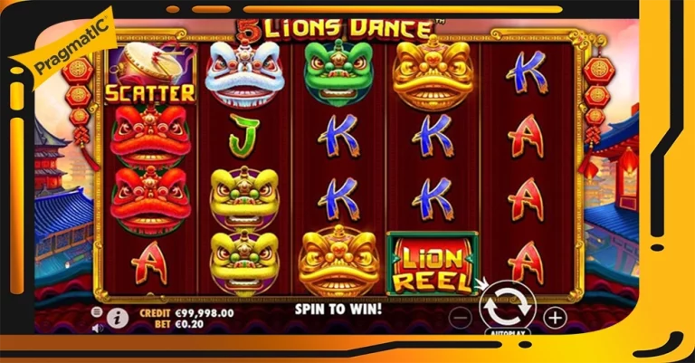 5 Lions Dance เกมสล็อต ทดลองเล่น ฟรี สมัคร ฝาก ไม่มีขั้นต่ำ